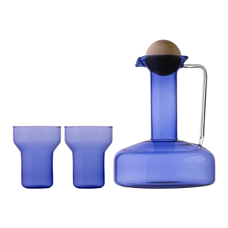 Tall Wooden Lid Carafe Set