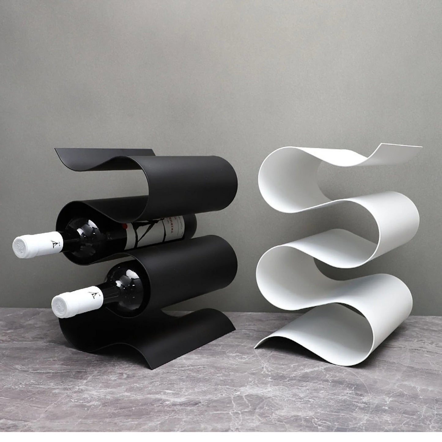 Sleek Wavy Wine Rack