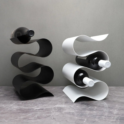 Sleek Wavy Wine Rack