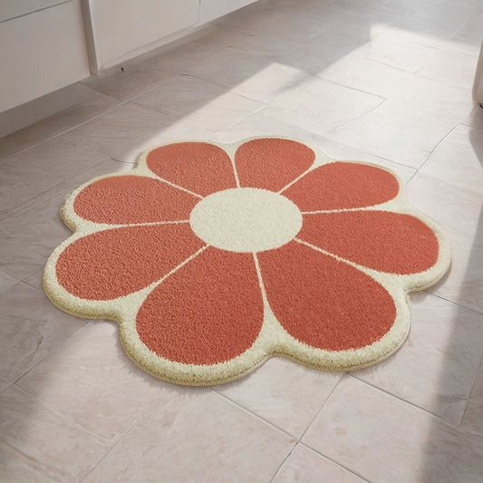 Terracotta Daisy Petal Rug