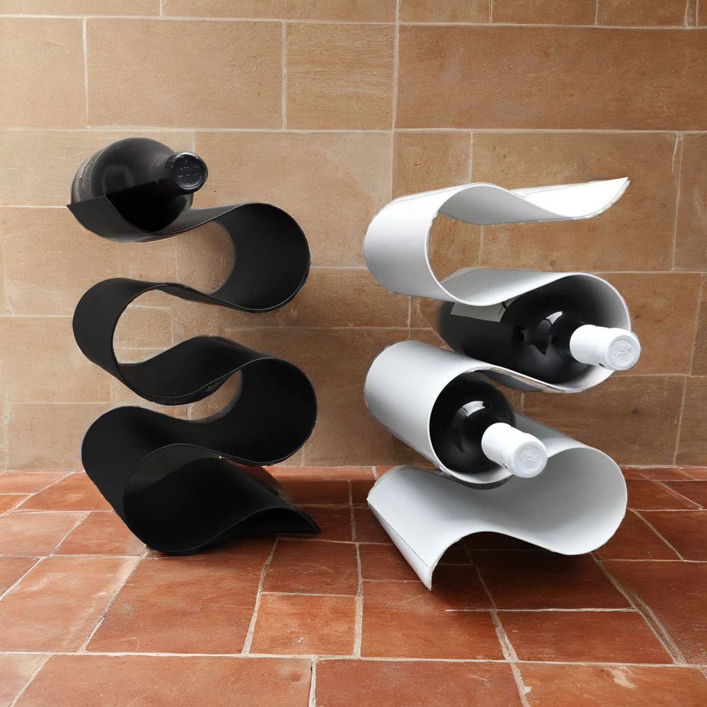 Sleek Wavy Wine Rack