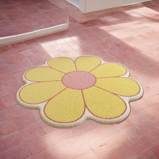 Yellow Daisy Petal Rug